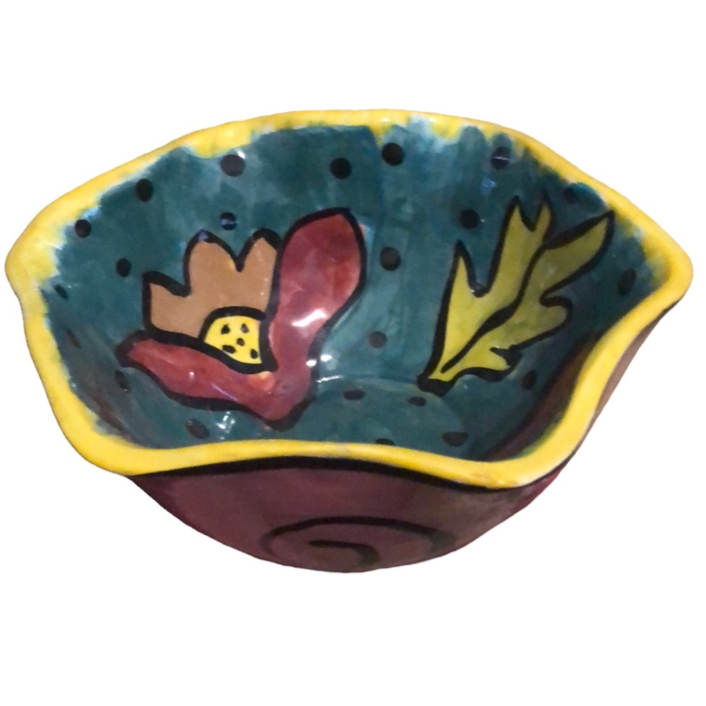 🎨 Glazed Bowl/Candy Dish, painted & by artist